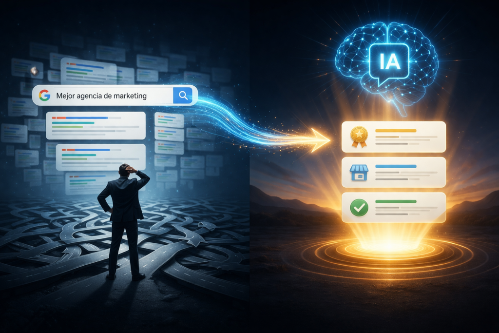 Diferencia entre búsqueda en Google y respuestas de inteligencia artificial